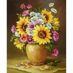 DIY lilleline 5D teemantmaal T&auml;is&uuml;mmargune puur Lill Teemanttikandid Ristpistes Mosaiikkomplektid Seinakunst Kodukaunistus Full Round 20x30CM