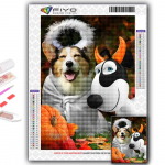 Ristpistes komplekt DIY teemanttikand Armsad v&auml;ikesed loomad Kass, Koer, Panda Teemantmaal Kodu Deekor Full Square 20X30CM