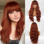 MISS PARUK, pikk pruun Water Wave parukas s&uuml;nteetilisest kiust helepruun igap&auml;evane Cosplay pika laineline parukas naistele r6-350
