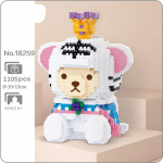 18259 White Tiger King riietatud karu looma maskeering mudel mini teemantklotsid klotsid ehitusm&auml;nguasi lastele ilma kastita