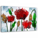 L&otilde;uenditr&uuml;kk Red Poppies Akvarell 60x40 punane