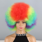 MISSQUEEN Rainbow lokkis afroparukas lastele naistele s&uuml;nteetilisest kiust lokkis afroparukas Cosplay igap&auml;evaseks kandmiseks krussis lokkis parukas