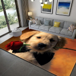 Romantiline koer Rose Cat 3D Prinditud Iving Toa Vaibad Libisemiskindlad Kodu Sissep&auml;&auml;s Vaip Uksematt Magamistoa Vannitoa Mat K&ouml;&ouml;gi P&otilde;randamatt 120cm x 160cm
