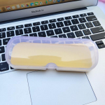 L&auml;bipaistvad kaasaskantavad prillide &uuml;mbrised veekindlad plastikust p&auml;ikeseprillid hoiukast Hard Shell Varjud karbi lugemisprillide kaitse kollane