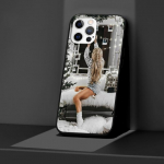 Merry Christmas Girl Case Iphone 14 11 13 Pro Max 12 Mini Xr 7 8 Plus Se 2020 Xs 6 6s Coque Black Pehme mobiiltelefoni &uuml;mbris iPhone 14