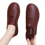 Pehmest nahast &uuml;hekordsed kingad Retro lamedap&otilde;hjalised emakingad 2023. aasta s&uuml;gis, uued keskealiste ja eakate naiste kingad Kummist pehme tallaga nahast kingad 35 pruun