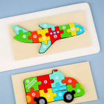 Uus Puidust 3D Laps Pusle v&auml;ikelastele Pusle Tangram Multifilm S&otilde;iduk Loomad &Otilde;pivad Harivad m&auml;nguasjad lastele Kingitused MYY Plan