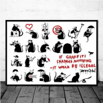 Banksy t&auml;nava grafiti kollaaž Monkey l&otilde;uendi maalimine plakat ja tr&uuml;kis P&otilde;hjamaade stiilis seinakunstipildid elutoa kodukaunistuseks ilma raamita 40*50cm