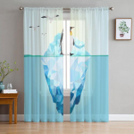Pol&uuml;goonoranž geomeetriline t&uuml;ll Voile kardinad Hotelli kodukaunistus L&auml;bipaistvad kardinad elutuppa Magamistoa &scaron;ifoonist tr&uuml;kitud kardinad 1 PCS W250XH250cm