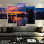 5-osaline HD-print suur pardik&uuml;ttide p&auml;ikeseloojangupilt Cuadrose maastikul&otilde;uend seinakunst kodukaunistus elutoa l&otilde;uendimaal Ilma raamita 20x35cm*2 20x45cm*2 20x55cm*1