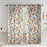 V&auml;rviline lillekardin elutuppa Elegantne abstraktne kardin Lilleviinapuust prinditud aknakatted k&otilde;rge varjundiga (70&ndash;90 %)2 paneeli W66 X H183cm X 2