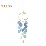 Unen&auml;op&uuml;&uuml;dja ​​ripats, lihtne paigaldamine, kaunistuslik peene t&ouml;&ouml;tlusega ainulaadne Shell Moon Dream Tuulekellad r&otilde;dudekoratsioon sinine