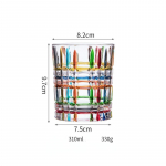 Vikerkaare kristallist viskiklaasid Itaalia Zecchin Design V&auml;rvilised klaasn&otilde;ud Veini degusteerimistass Gooti k&auml;sitsi maalitud v&auml;rviline p&otilde;imitud &otilde;llekruus Grid Pattern Cup 270-310ml