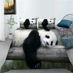 3D Panda seeria voodipesukomplekt loomade teemaseeria tekikattega padjap&uuml;&uuml;r, 2 v&otilde;i 3 mikrokiudkangast AU eriti suur kodukaunistus EU Single 135x200cm
