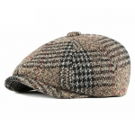 S&uuml;gistalvine villane ruuduline barett Mehed Vintage tippk&uuml;bar Kaheksanurkne m&uuml;ts Newsboy Cap Gatsby Maalikunstnikud M&uuml;tsid Ivy M&uuml;ts Gorro Hombre Boina khaki