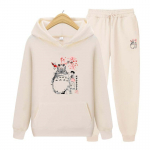 Meeste dressikomplektid Anime Print meeste naiste kapuutsid dressid Jogger p&uuml;ksid paksud soojad riided meeste dressid talvekost&uuml;&uuml;mid sport S