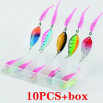 10 tk 2,5/3,5/5g p&uuml;&uuml;gipeibutuss&ouml;&ouml;t meriforelli jaoks, v&auml;rviline k&otilde;va metallist s&ouml;&ouml;daga kalap&uuml;&uuml;gi landi komplekt magevee mereveep&uuml;&uuml;gi landi jaoks 10 x 2.5g sequins + 10 soft baits