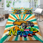 3D klassikaline auto voodipesukomplekt Multikas auto v&otilde;i rongi tekikott ja padjap&uuml;&uuml;r 2/3 t&uuml;kki pehme pestav ja kiiresti kuivav kodukaunistus Baby 100x135cm