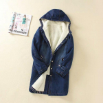 Talvine teksajakk Naiste naiste v&auml;lir&otilde;ivad, moodne pikkade varrukatega vaba vabaaja t&uuml;drukute jakid naiste mantel XS tumesinine v&auml;rv