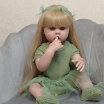 21-tolline t&auml;ispehme silikoonkorpus Reborn Baby Girl Doll Pikajuukseline Veetav m&auml;nguasi Armastele beebidele maalitud nukum&auml;nguasjad kingitus lastele