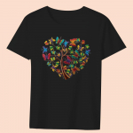 Naiste r&otilde;ivad Must T-s&auml;rk vabaaja topid Cartoon Color Butterfly Print seeria &Uuml;markaelusega Naiste &otilde;huke l&uuml;hikeste varrukatega topp XS