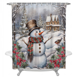 J&otilde;ulud lumememme majad j&otilde;ulupuu veoauto veekindel du&scaron;ikardin Koduvanni dekoratiivne pol&uuml;esterkangas vannitoakardin 91WX183Hcm