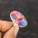 Looduslik Kingmani roosa dahlia t&uuml;rkiissinine s&otilde;rmus v&auml;&auml;riskivist s&otilde;rmus 925 h&otilde;bedane s&otilde;rmus reguleeritav s&otilde;rmus unikaalne ehe k&auml;sitsi valmistatud s&otilde;rmus, kingitus talle Adjustable