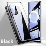 Magnet&uuml;mbris Honor X50 X50i X10 X20 SE X30i X40 9X Pro Lite objektiivi kaitsega kahepoolne karastatud klaasist metallraami p&otilde;rutuskindel kate For Honor 9X must