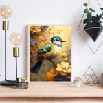 5D DIY Teemantmaaling Armas linnukeste ristpiste komplekt Mosaiik Teemanttikandid Roos T&auml;isringi kandiline puur Kodukaunistus Round 30x40cm