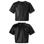 Dž&auml;ssitantsukost&uuml;&uuml;mid Lapsed Poisid T&uuml;drukud L&auml;ikivad litrid L&uuml;hikeste varrukatega &uuml;hev&auml;rviline T-s&auml;rk Crop Tops T&auml;navatantsu lava etendused 7-8 Years must