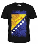 Bosnia ja Hertsegoviina Grunge Flag Unisex T-s&auml;rk l&uuml;hikeste varrukatega suvine lahe graafiline vabaaja T-s&auml;rk S