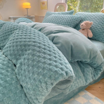 Bow talvine soe oa sametpiim sametne neljaosaline komplekt &uuml;hev&auml;rviline korall samet tekikate voodipesu 2.0m bed sheet model-4PCS