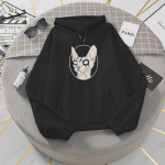 Sfinksi kassi roosad kapuutsid WoUnisex tr&uuml;kitud gooti naiste punkkapuuts Talvine esteetiline dressipluus graafiline kapuutsiga riided L