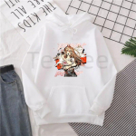 Mootorsaag Unisex Pusakad Anime Kapuutsid Mood Tahke Pikkade varrukatega Kapuutsiga naiste mantel Pullover Punk Unisexga Naiselik Kapuutsiga pusa, dropship 4XL