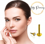 KODY PIERCING augustamine Labret Crystal Gold anodeeritud varras 10mm &ndash; kvaliteetne augustamine
