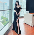 Kevadpunane &otilde;htukleit Naiste suvised &otilde;lgadeta mustad pikad ballikleidid L punane