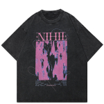 2024 Streetwear Crowd Shadow Graphic Unisex T-s&auml;rk S must