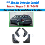 4tk Skoda Octavia 3 Combi Wagon Estate MK3 A7 5E 2017 2018 auto porilappide porikaitse pritsmekaitsete poritiibade porilappide klapp jaoks 2017-2019 black