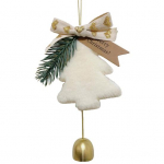 J&otilde;uluripats Pidulik j&otilde;ulupuu kella ripats Peen kellukese rippuv ornament kodu p&uuml;hade kaunistamiseks valge