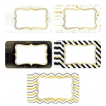 24 tk kullast fooliumist nimesildi kleebised, mida on lihtne kasutada, ilusa metallilise disainiga isekleepuv mittepleekuv vastupidav nimesildi kleebis kuldne