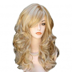 Naiste pikk lokkis tukkidega parukas Loomuliku v&auml;limusega kuumakindel k&otilde;rge temperatuuriga kiud kollane vein punane blond lainelised s&uuml;nteetilised juuksed kuldne