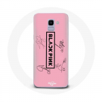 &Uuml;mbris Samsung Galaxy J6 2018 Blackpink Signature Members Born Pink Logo must roosa taust