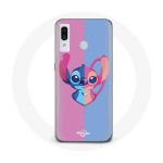 Coque pour Samsung Galaxy A20e Stitch et angel bleu rose