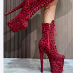 20 cm &uuml;lik&otilde;rge kontsaga Leopard Print Seksikad &ouml;&ouml;klubi Pole Dance suures suuruses saapad 35