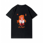 Meeste esmaklassiline puuvillane Harajuku T-s&auml;rk Evangelion Asuka Poster Anime S&auml;rk Printiga T-s&auml;rgid Naljakas stiilis &Uuml;markaelusega puuvillane T-s&auml;rk vabaaja T-s&auml;rgid XL