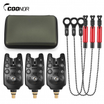 Kalastushammustuse alarmide ketihoiatuse kiigukomplekt Digitaalne kalap&uuml;&uuml;gi h&auml;irekomplekt LED-h&auml;ireindikaatori hoiatus punane/must