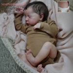 19'' 49CM Realistlikud Reborn Nukud Levi Pehme Puuvill ja T&auml;issilikoonist Keha Vasts&uuml;ndinud Nukk K&auml;sitsi Valmistatud Juurdunud Juuksed 3D V&auml;rv Paindlikud Taass&uuml;ndinud Nukud Lastele M&auml;nguasi Full silicone girl