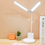 Laualamp, laualambid kodukontori jaoks, LED-lauavalgusti, USB-laadimisport, kaasaegne laualamp drom-/lugemis-/magamistoa 2 v&auml;rvirežiimi jaoks valge