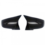 2 pieces Rearview Mirror Cover Cap Carbon Black for BMW Series 1 2 3 4 X M 220i 328i 420i F20 F21 F22 F23 F30 F32 F33 F36 X1 Glossy Black