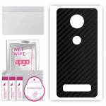 apgo Protective Skin Sticker for the back compatible with Motorola Moto Z4, Wrap Film, Foil, Vinyl - Pattern Carbon Black